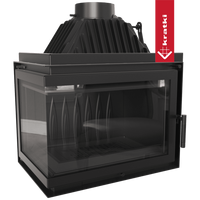 Kratki Simple Z inbouwhaard met glazen deur en zwarte behuizing