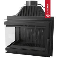 Kratki Simple Z inbouwhaard met glazen deur en zwarte afwerking