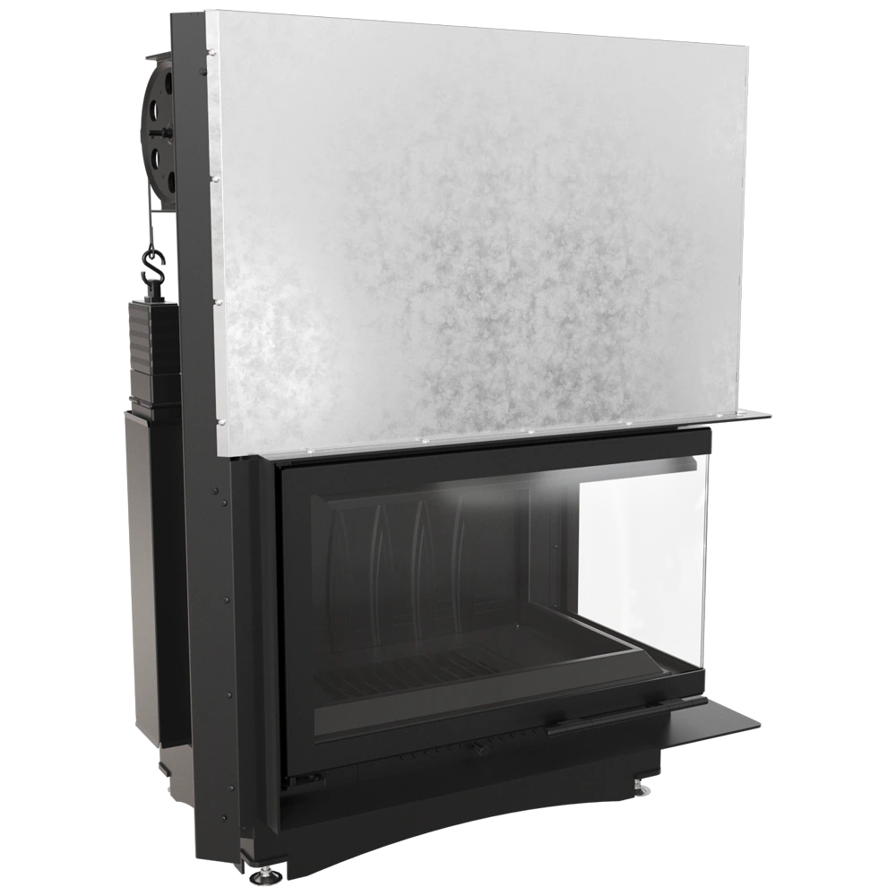 Kratki Oliwia inbouwhaard met groot glazen front en metalen bekleding
