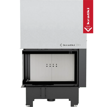 Kratki VNL 810/410 moderne inbouwhaard met strak design en witte binnenbekleding.