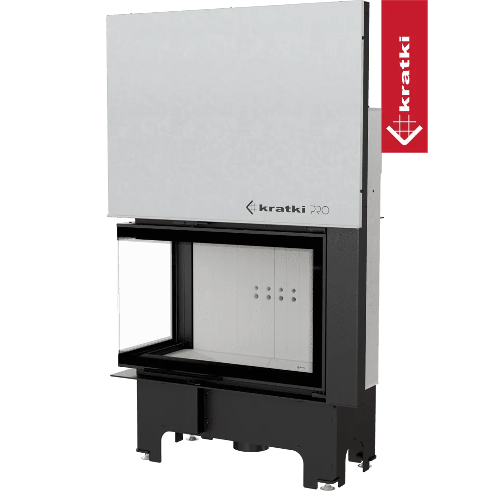 Kratki VNL 810/410 inbouwhaard met glazen deur en wit interieur, merklogo zichtbaar.