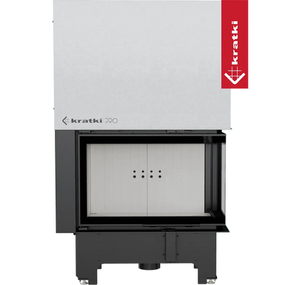 Kratki VNP 810/410 inbouwhaard met zwart frame en witte binnenkant.