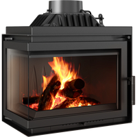 Kratki Simple M inbouwhaard met brandend hout