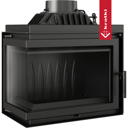 Kratki Simple M 10 kW inbouwhaard zwart, frontaal zichtbaar