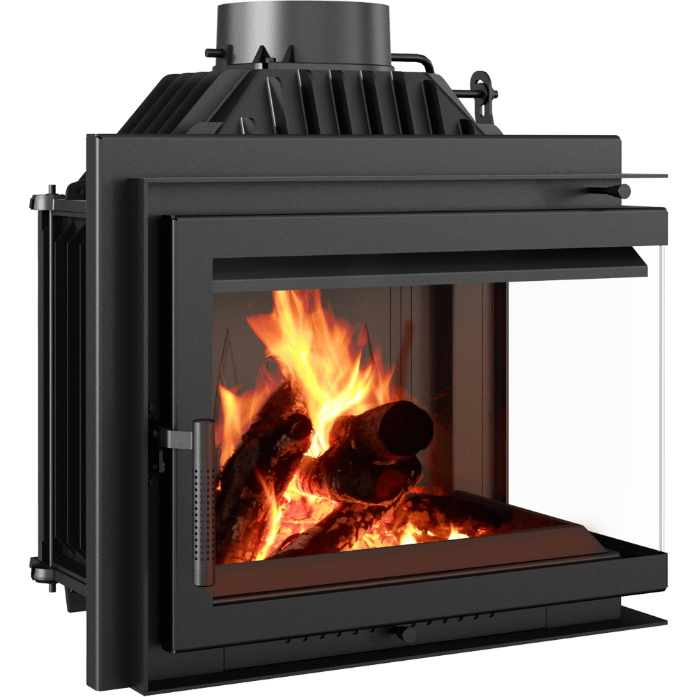 Kratki Simple M 10 kW inbouwhaard met brandend vuur