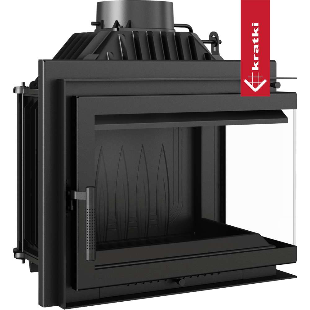 Kratki Simple M 10 kW inbouwhaard zwart met glazen ruit