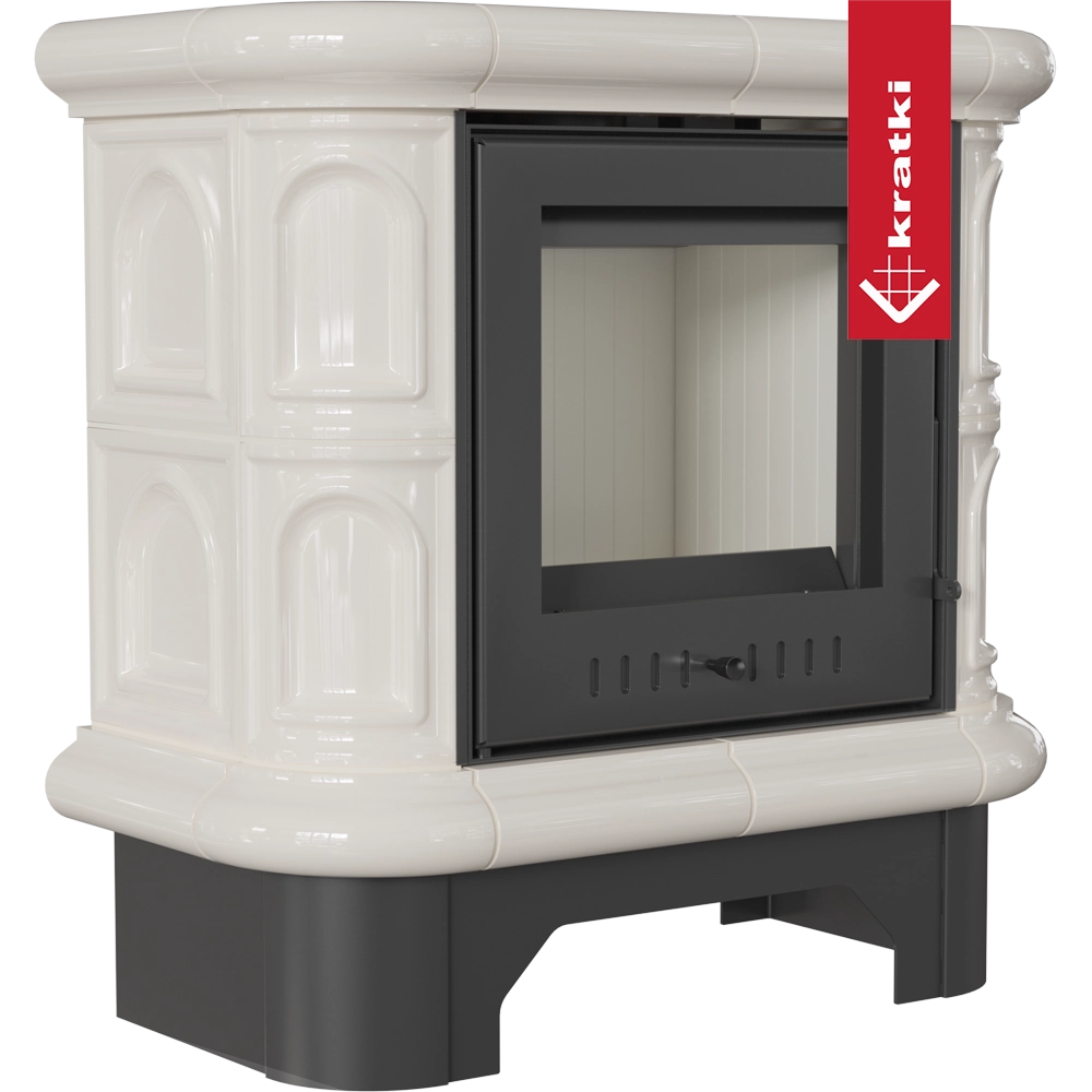 Kratki WK440 witte kachel met zwart glasfront