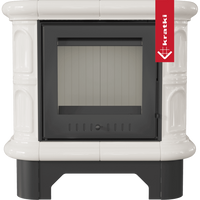 Kratki WK440 witte tegelkachel met zwarte inzethaard