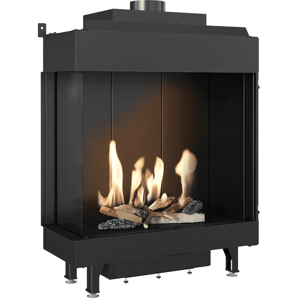 Kratki Leo 76/62 Links haard met realistisch vlammenspel en moderne, strakke afwerking.