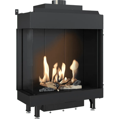 Kratki Leo 76/62 Links haard met realistisch vlammenspel en moderne, strakke afwerking.