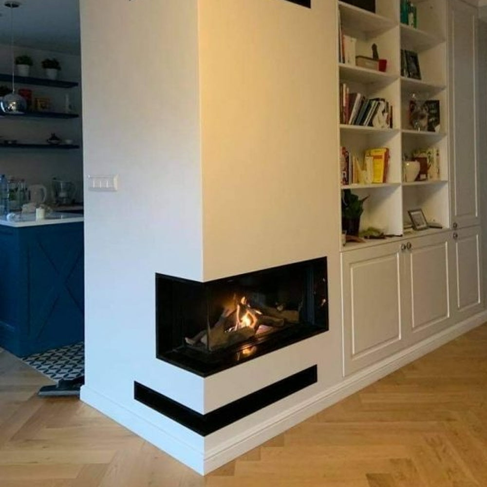 Kratki Leo 70 ingebouwd haardvuur in moderne woonkamer