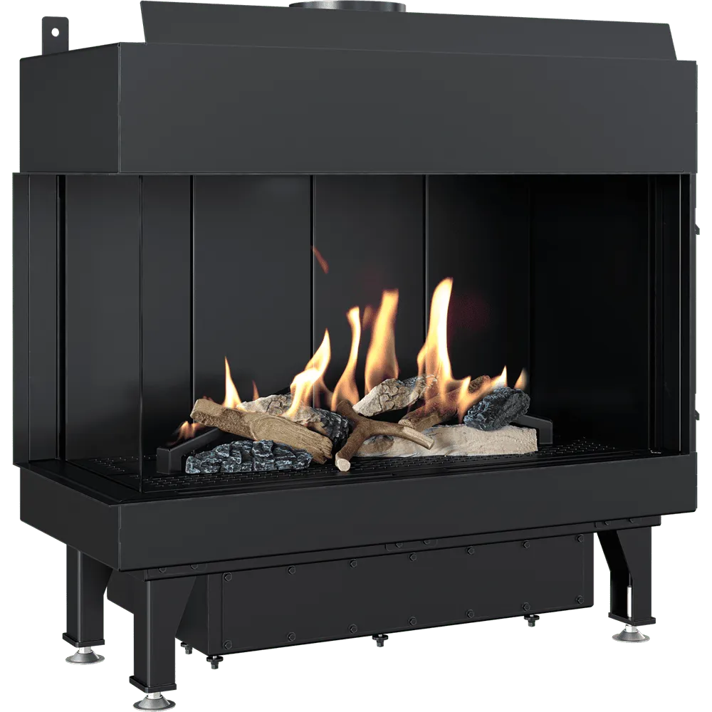 Kratki Leo 70 Links haard met realistisch vlammenspel en moderne, strakke afwerking.