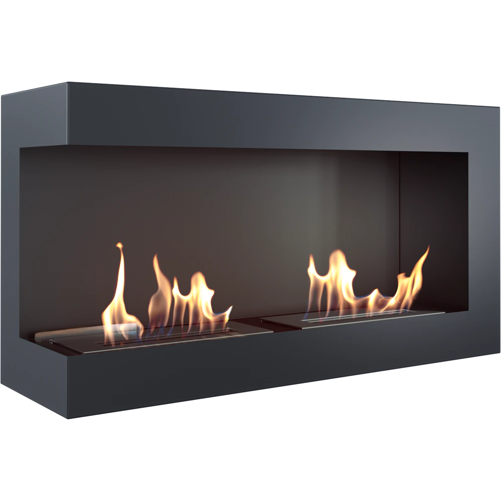Kratki Delta TÜV wandhaard met twee branders en vlammen