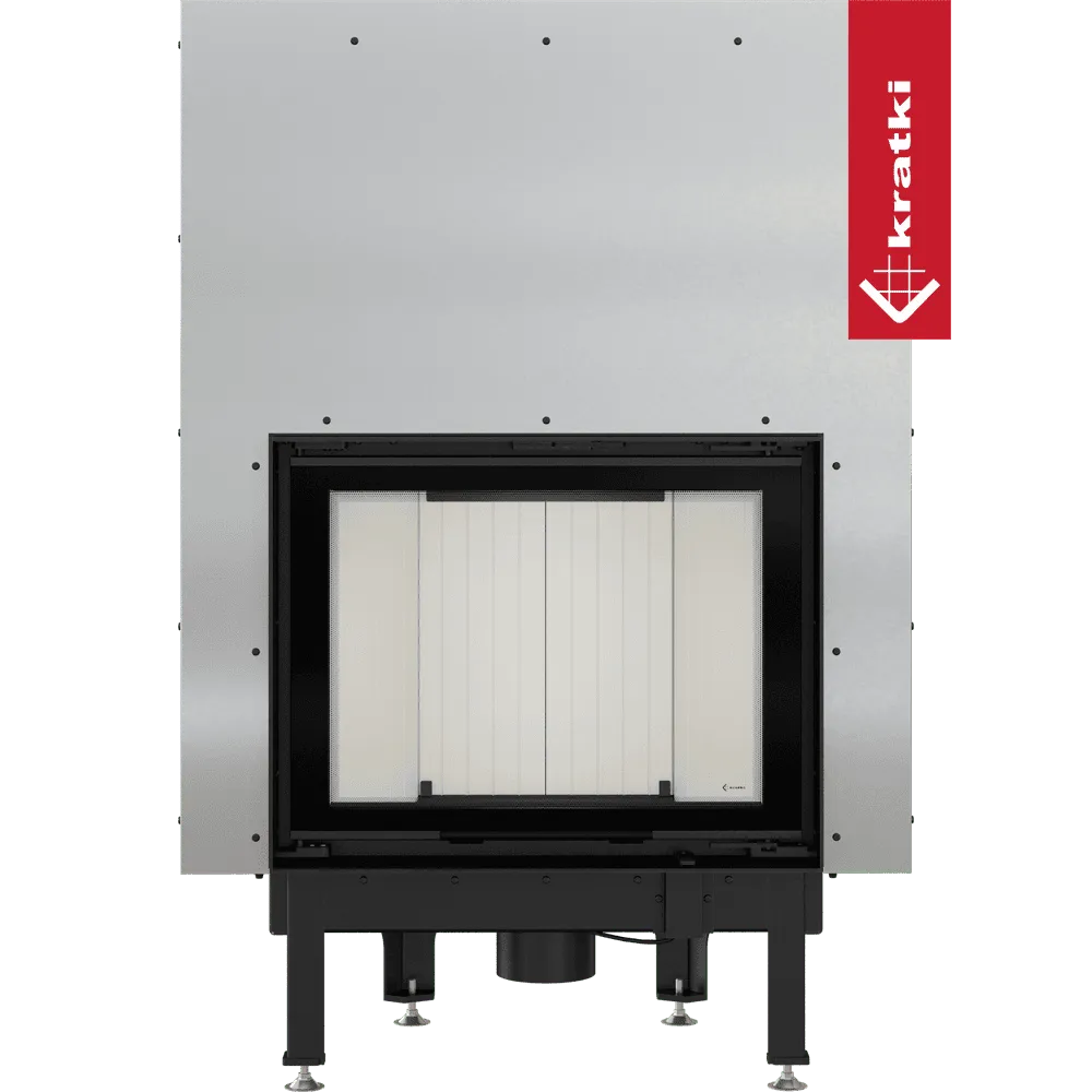 Kratki Nadia 10 kW inbouwhaard met modern ontwerp en zwart frame.