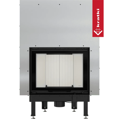 Kratki Nadia 10 kW inbouwhaard met modern ontwerp en zwart frame.