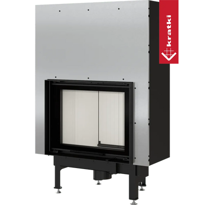 Kratki Nadia 10 kW inbouwhaard met glazen deur en metalen behuizing.
