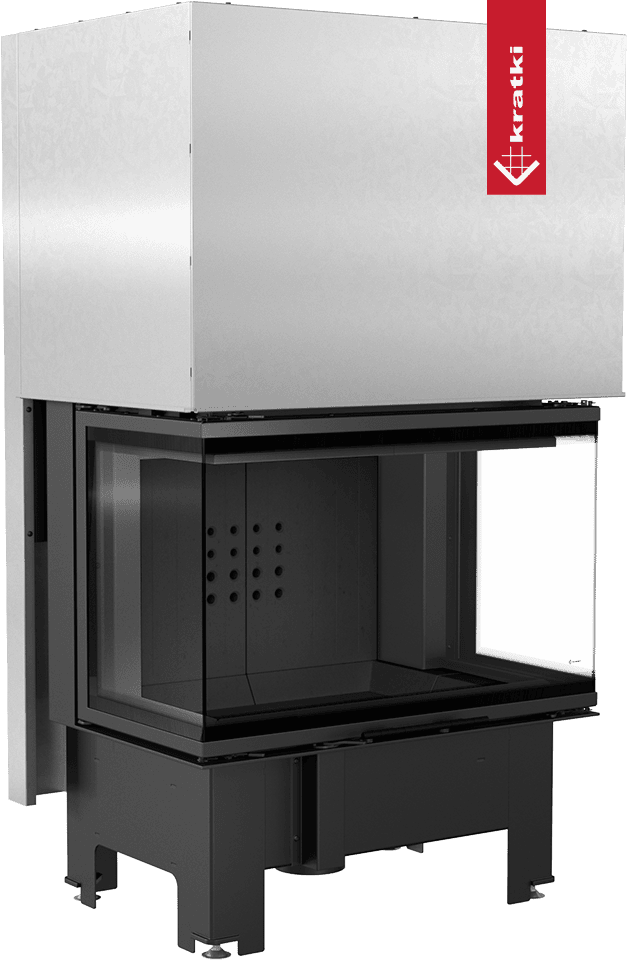 Kratki NBC 800/400 inbouwhaard met glazen ruit en witte bekleding