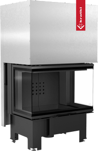 Kratki NBC 800/400 inbouwhaard met glazen ruit en witte bekleding