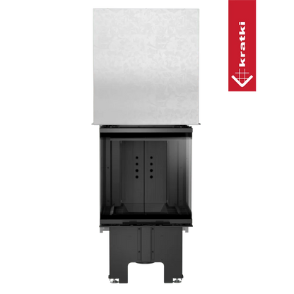 Kratki NBC 500/500 moderne inbouwhaard met strak design en zwart metalen afwerking.