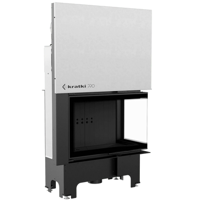 Kratki VNP 810/410 inbouwhaard met glazen zijpaneel en strak, modern ontwerp.