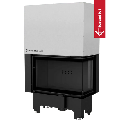 Kratki VNP 810/410 moderne inbouwhaard met glazen voorkant en strakke, zwarte afwerking.
