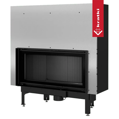 Kratki Nadia 14 kW inbouwhaard met modern ontwerp en zwart glazen deur.