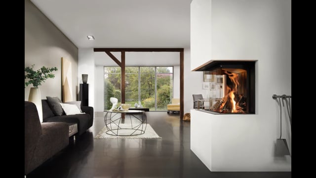 Spartherm Premium Triple 60x38x50 in moderne woonkamer met ingebouwde haard