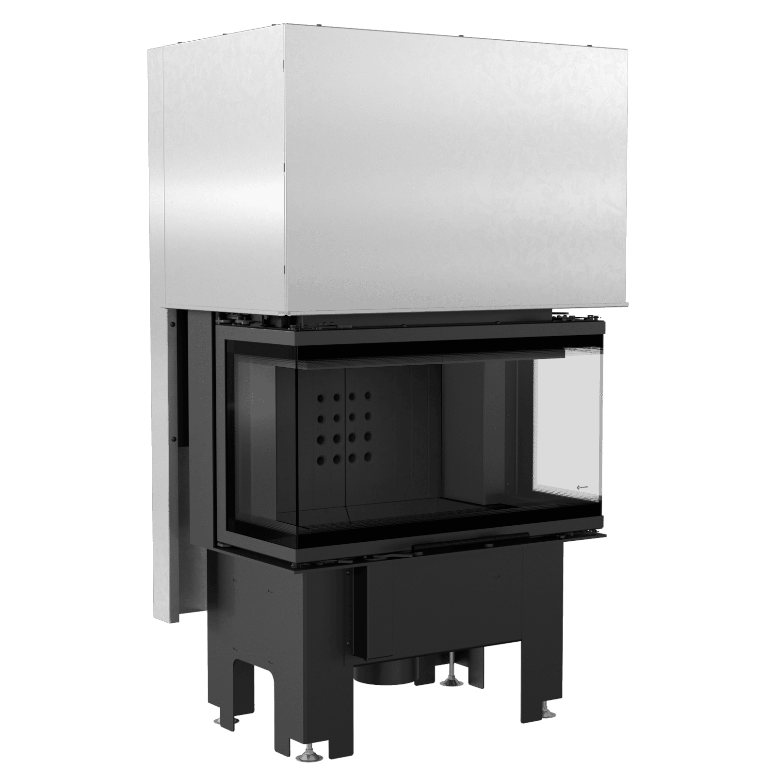 Kratki NBC 680/280 inbouwhaard met zwart glas en witte omkasting