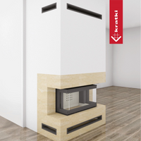 Kratki NBC 680/280 in witte ingebouwde haard met beige ombouw