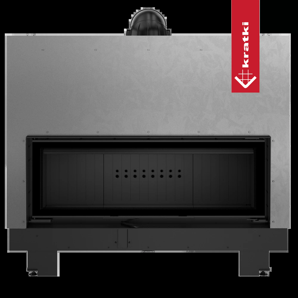 Kratki MB120 inbouwhaard met zwart front en metalen omkasting