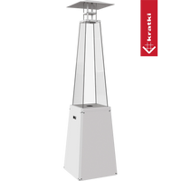 Kratki Umbrella BS terrasverwarmer met piramidekap op groene achtergrond