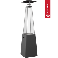 Kratki Umbrella BS terrasheater met zwarte, piramidevormige behuizing