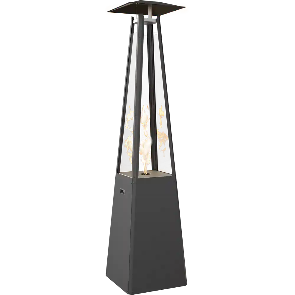 Kratki Umbrella terrasverwarmer met vlammen, op effen achtergrond