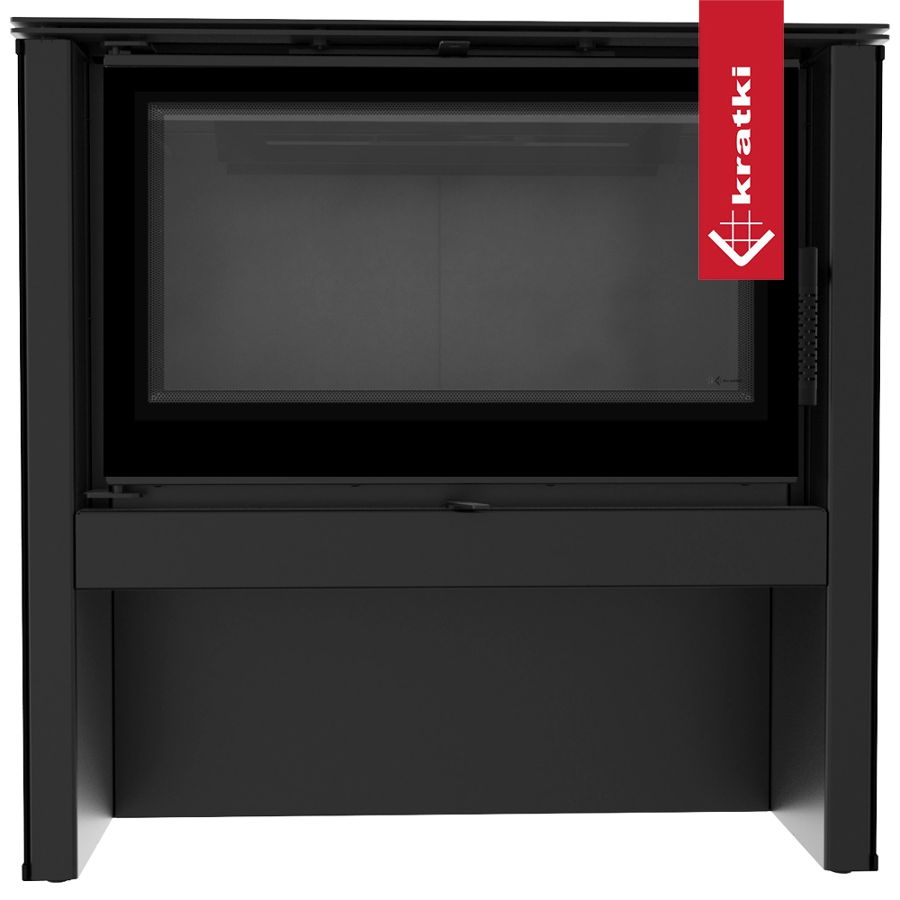 Kratki Juno 12 kW zwarte inzethaard met glazen deur