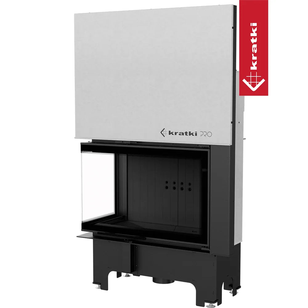Kratki VNL 810/410 inbouwhaard met modern design en groot glazen venster.