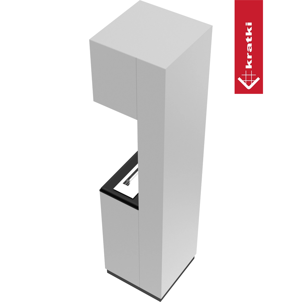 Kratki Sierra TÜV op witte achtergrond, moderne hoge haardkachel