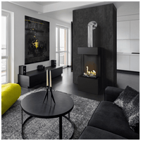 Kratki Leo 45/68 in moderne woonkamer met brandend vuur