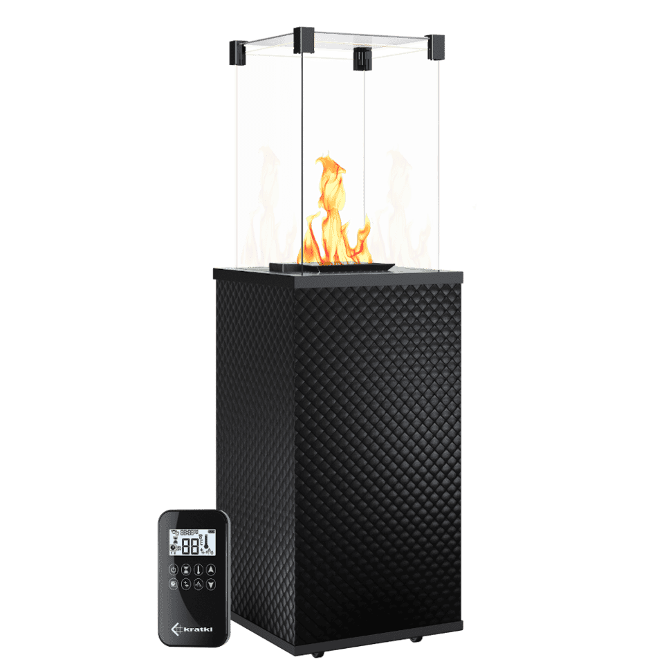 Kratki Patio terrasheater met vlammen en afstandsbediening