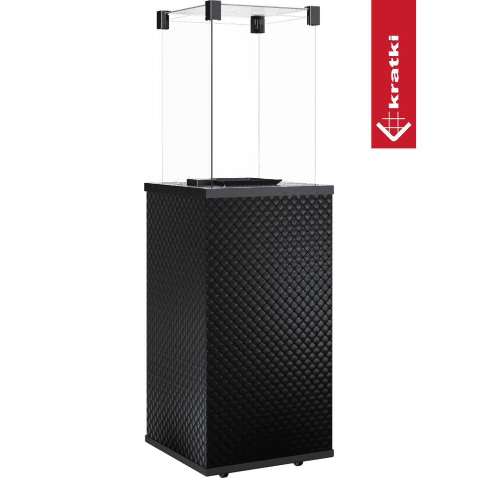 Kratki Patio zwarte terrasverwarmer met glazen ruit