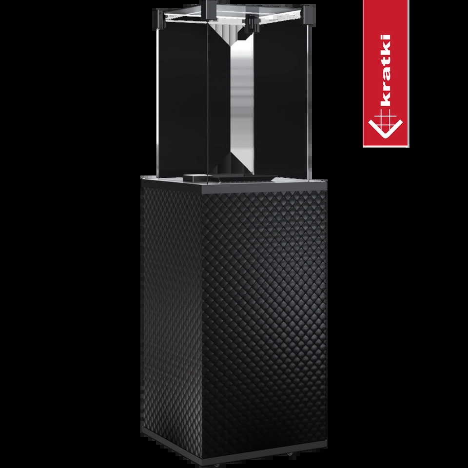 Kratki Patio terrasverwarmer met zwart geruit metalen omhulsel
