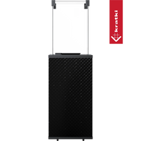 Zwarte Kratki Patio Mini met glazen scherm op transparante achtergrond