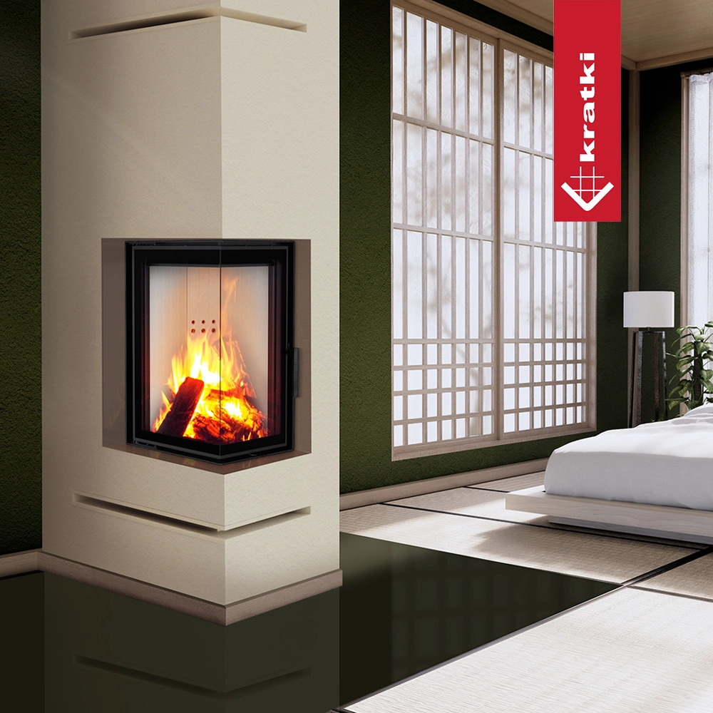 Kratki MBN 680 ingebouwde haard in moderne woonkamer