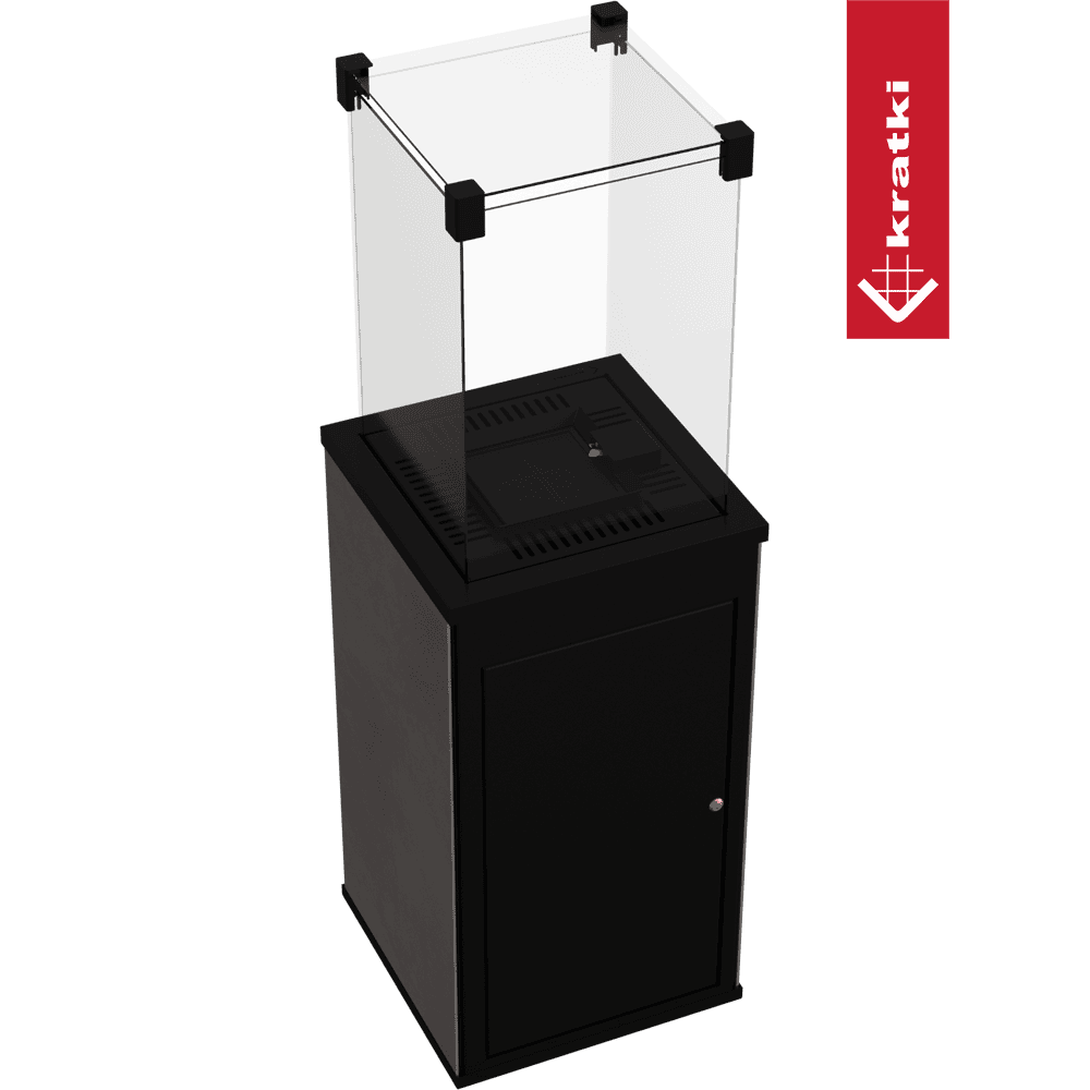 Kratki Patio terrasverwarmer met glazen ombouw