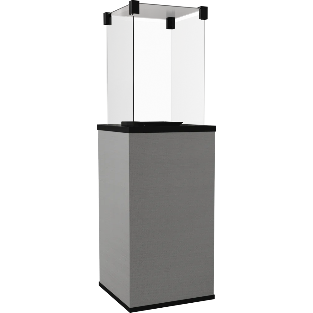 Kratki Patio terrasverwarmer met glazen windscherm en grijze behuizing