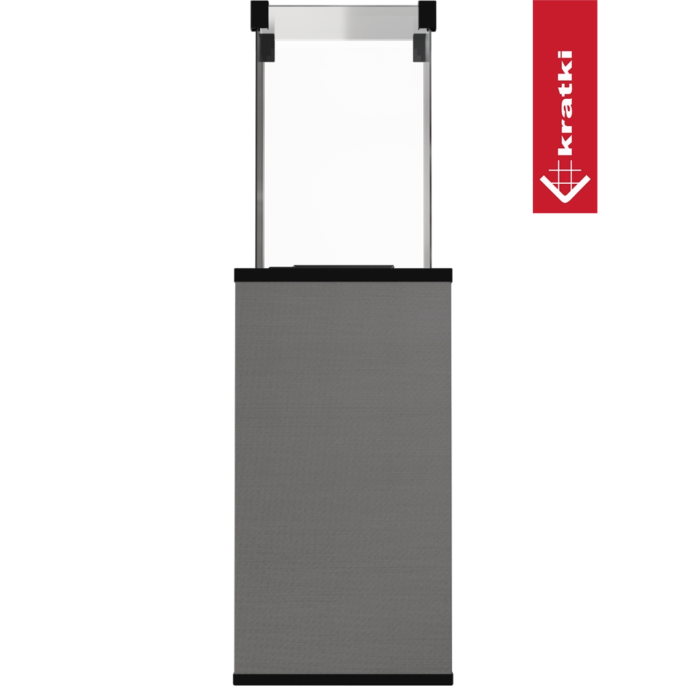 Kratki Patio terrasheater met grijze behuizing en glas