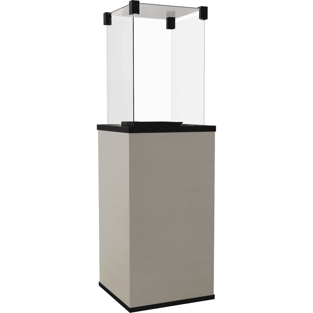 Kratki Patio terrasheater met glazen behuizing en beige omkasting