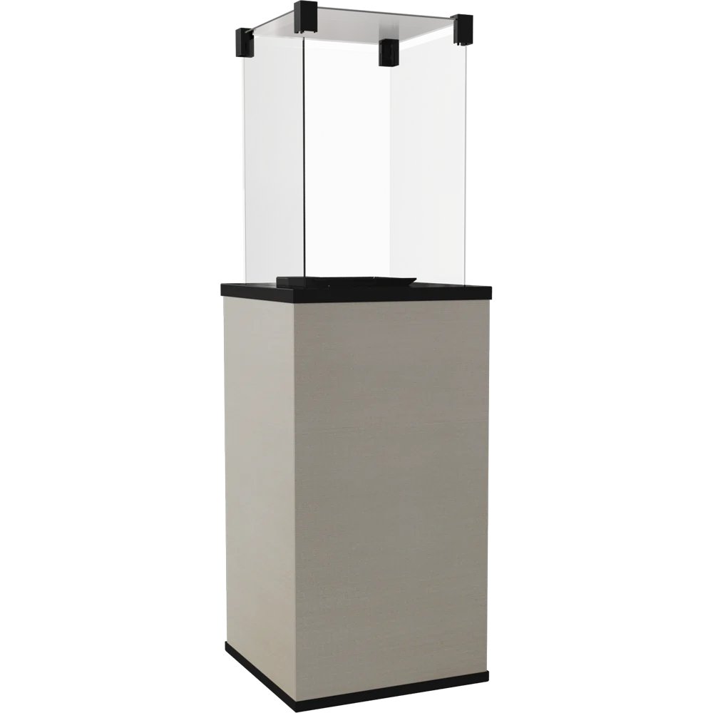 Kratki Patio terrasverwarmer met beige omkasting en zwarte glaspanelen