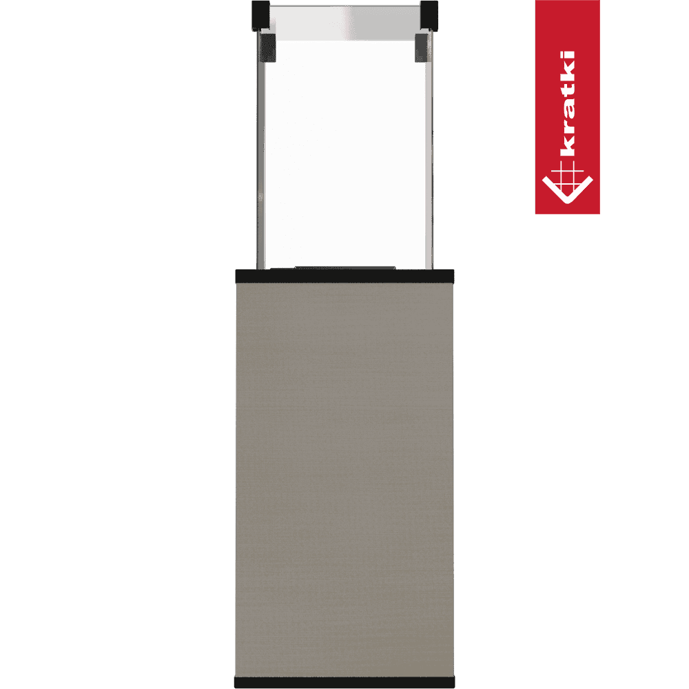 Kratki Patio terrasheater met grijze omkasting en logo