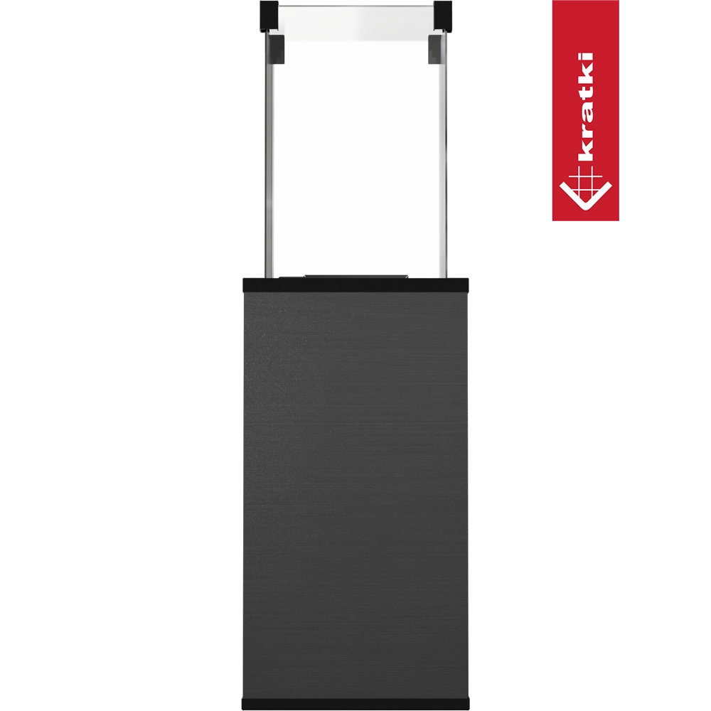Kratki Patio terrasverwarmer met glazen behuizing en zwart onderstel