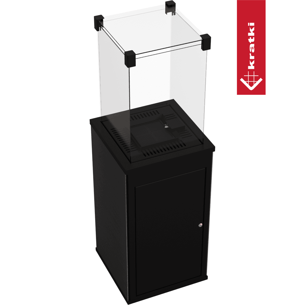 Kratki Patio terrasverwarmer met glazen windscherm